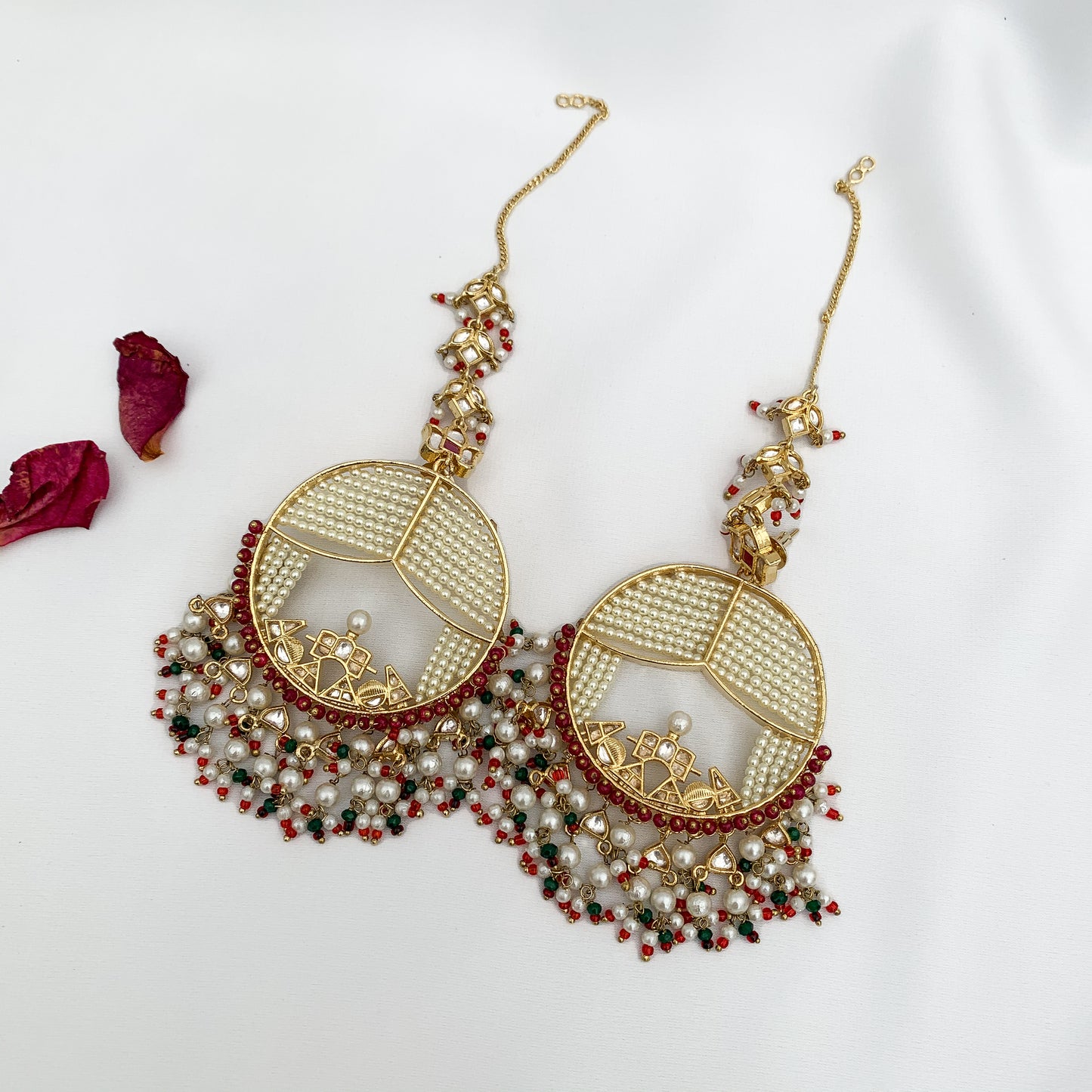 Palki Earrings (Deep Red)